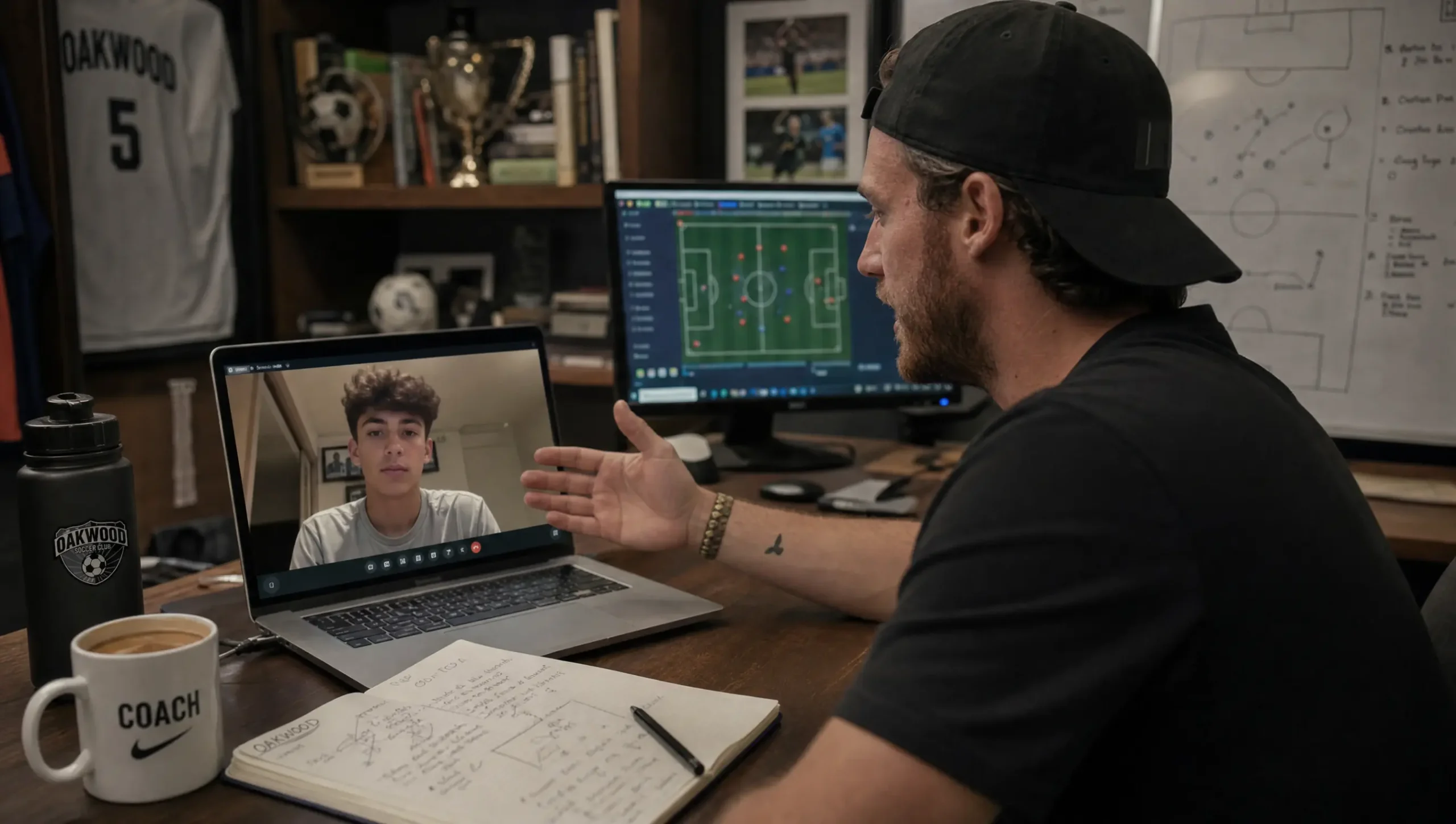 Match analysis session with the coach